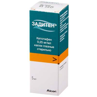 ЗАДИТЕН ГЛ. КАПЛИ 0,25МГ/МЛ 5МЛ фото в интернет-аптеке Склад Лекарств