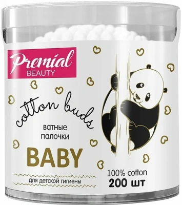 ВАТНЫЕ ПАЛОЧКИ PREMIAL ДЕТСКИЕ №200 фото в интернет-аптеке Склад Лекарств