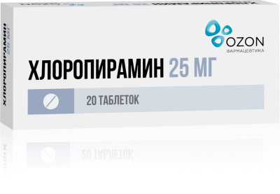 ХЛОРОПИРАМИН ТАБ 25МГ №20/ОЗОН/ фото в интернет-аптеке Склад Лекарств