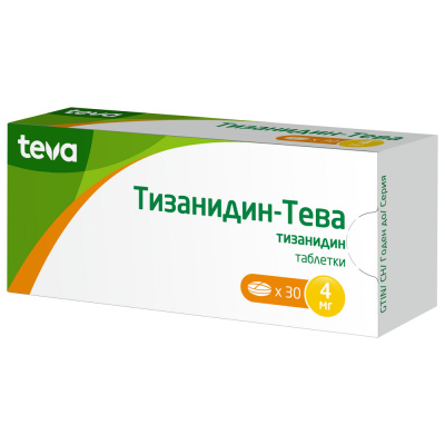 ТИЗАНИДИН ТАБ 4МГ №30/ТЕВА/ фото в интернет-аптеке Склад Лекарств