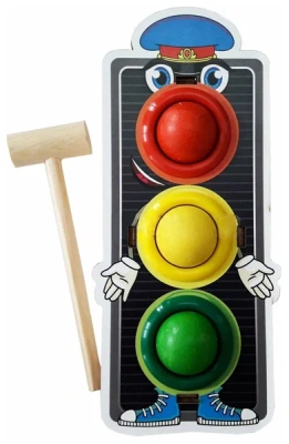 ИГРУШКА СТУЧАЛКА ЦВЕТНАЯ СВЕТОФОР 3 ОТВЕРСТИЯ фото в интернет-аптеке Склад Лекарств