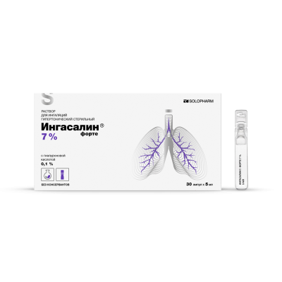 ИНГАСАЛИН ФОРТЕ Р-Р Д/ИНГАЛЯЦИЙ 7% 5МЛ №30/ГРОТЕКС/ фото в интернет-аптеке Склад Лекарств