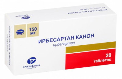 ИРБЕСАРТАН ТАБ 150МГ №28/КАНОНФАРМА/ фото в интернет-аптеке Склад Лекарств