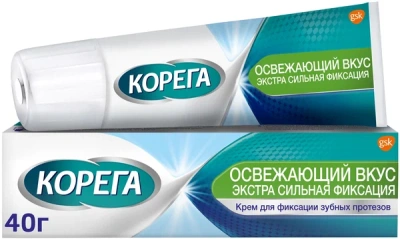 КОРЕГА КРЕМ ДЛЯ ФИКС З/ПРОТЕЗОВ ОСВЕЖАЮЩИЙ ВКУС 40Г фото в интернет-аптеке Склад Лекарств