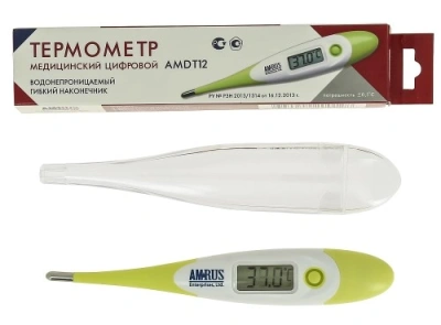 ТЕРМОМЕТР МЕД ЦИФРОВОЙ С БОЛЬШИМ ДИСПЛЕЕМ АМРУС AMDT-12 фото в интернет-аптеке Склад Лекарств