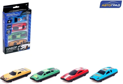 ИГРУШКА АВТОГРАД МАШИНА МЕТАЛЛИЧЕСКАЯ БЕЗ МЕХАНИЗМОВ ЦВЕТА МИКС НАБОР 4ШТ фото в интернет-аптеке Склад Лекарств