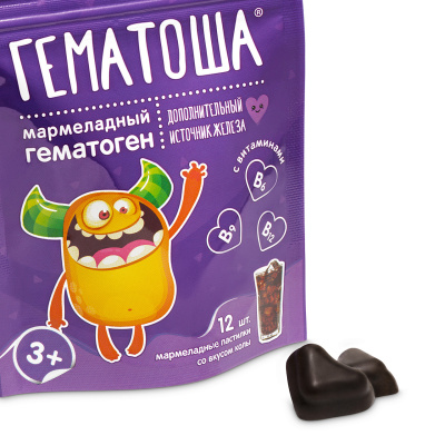 ГЕМАТОША ПАСТИЛКИ МАРМЕЛАДНЫЕ ЖЕВ МАССОЙ 4Г КОЛА N12 фото в интернет-аптеке Склад Лекарств
