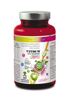 ВИТРУМ КИДС ГАММИ ЖЕВ МАРМЕЛАД ЯБЛОКО №60 фото в интернет-аптеке Склад Лекарств