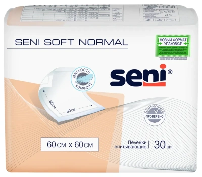 СЕНИ СОФТ ПЕЛЕНКИ НОРМАЛ 60Х60СМ №30 Д фото в интернет-аптеке Склад Лекарств