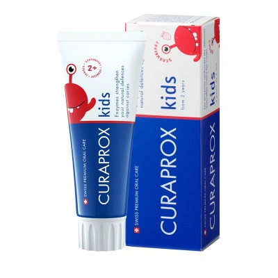 КУРАПРОКС КИДС З/ПАСТА СО ВКУСОМ КЛУБНИКИ Д/ДЕТЕЙ СТАРШЕ 2 ЛЕТ ТУБА 60МЛ фото в интернет-аптеке Склад Лекарств