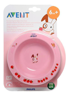 АВЕНТ ТАРЕЛКА ГЛУБОКАЯ РОЗОВАЯ 12МЕС+450МЛ SCF704/00 65626 фото в интернет-аптеке Склад Лекарств