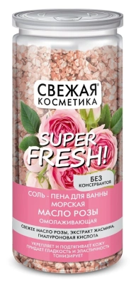 СВЕЖАЯ КОСМЕТИКА СОЛЬ-ПЕНА МОРСКАЯ Д/ВАННЫ МАСЛО РОЗЫ ОМОЛАЖИВАЮЩ 480Г фото в интернет-аптеке Склад Лекарств