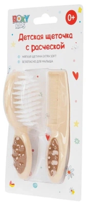 РОКСИ-КИДС ДЕТСКАЯ ЩЕТОЧКА С РАСЧЕСКОЙ 0+ фото в интернет-аптеке Склад Лекарств