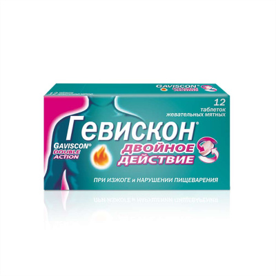 ГЕВИСКОН ДВОЙНОЕ ДЕЙСТВИЕ ТАБ ТАБ ЖЕВ МЯТА №12 фото в интернет-аптеке Склад Лекарств