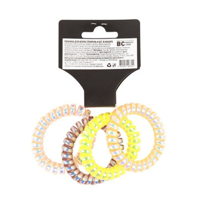 БИСИ BEAUTY CARE РЕЗИНКА ДЛЯ ВОЛОС СПИРАЛЬ НАБОР 4ШТ фото в интернет-аптеке Склад Лекарств