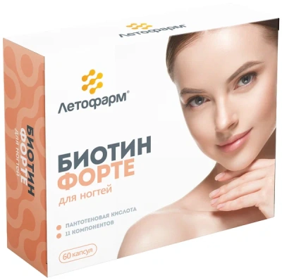 ЛЕТОФАРМ БИОТИН ФОРТЕ КАПС 320МГ №30 + КАПС 400МГ №30  фото в интернет-аптеке Склад Лекарств