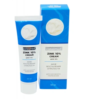 КОНСУМЕД КРЕМ ДЛЯ ТЕЛА CREAM ZINK 10% Д/СУХОЙ КОЖИ 50МЛ фото в интернет-аптеке Склад Лекарств