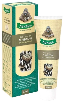 ЛЕКАРЬ КРЕМ ДЛЯ НОГ С ЧАГОЙ ТОНИЗИРУЮЩИЙ 75МЛ фото в интернет-аптеке Склад Лекарств