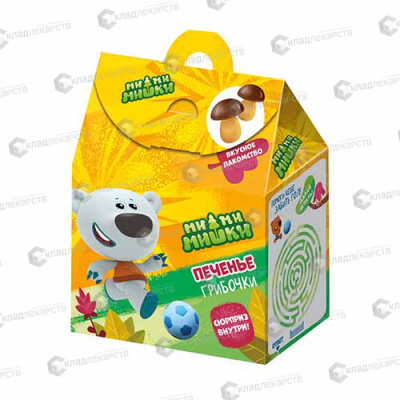 МИ-МИ-МИШКИ ПЕЧЕНЬЕ ГРИБОЧКИ В КОРОБОЧКЕ С СЮРПРИЗОМ 42Г фото в интернет-аптеке Склад Лекарств