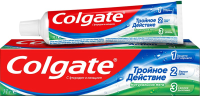КОЛГЕЙТ З/ПАСТА ТРОЙНОЕ ДЕЙСТВИЕ НАТУРАЛЬНАЯ МЯТА 150МЛ фото в интернет-аптеке Склад Лекарств