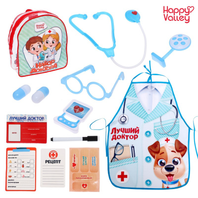 ИГРУШКА HAPPY VALLEY НАБОР ДОКТОРА "ЛУЧШИЙ ДОКТОР. СКОРАЯ ПОМОЩЬ" С ФАРТУКОМ 7783005 фото в интернет-аптеке Склад Лекарств