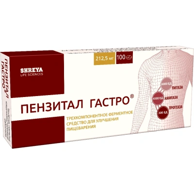 ПЕНЗИТАЛ ГАСТРО ТАБ П/О №100 фото в интернет-аптеке Склад Лекарств