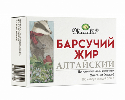 БАРСУЧИЙ ЖИР АЛТАЙСКИЙ 100МЛ/МИРРОЛЛА/ фото в интернет-аптеке Склад Лекарств
