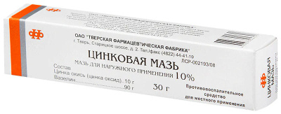 ЦИНКОВАЯ МАЗЬ 10% 30Г/ТВЕРСКАЯ/ фото в интернет-аптеке Склад Лекарств