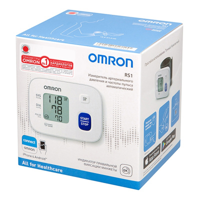 ОМРОН ТОНОМЕТР RS1 НА ЗАПЯСТЬЕ БЕЗ АДАПТЕРА НЕМ-6120-RU фото в интернет-аптеке Склад Лекарств