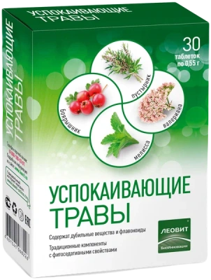 ЛЕОВИТ УСПОКАИВАЮЩИЕ ТРАВЫ ТАБ 0,55Г №30 фото в интернет-аптеке Склад Лекарств