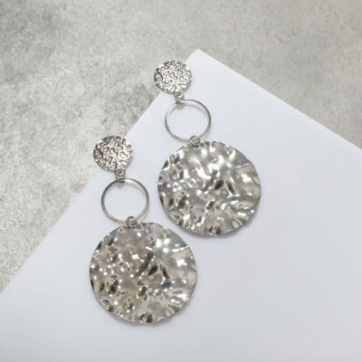 СЕРЬГИ МЕТАЛЛ АТМОСФЕРА 3 ДИСКА, ЦВ СЕРЕБРО фото в интернет-аптеке Склад Лекарств