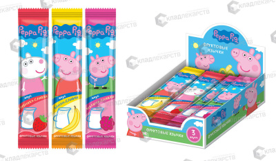СВИНКА ПЕППА ЖЕВАТЕЛЬНАЯ КОНФЕТА ФРУКТОВЫЕ ЯЗЫЧКИ 10Г фото в интернет-аптеке Склад Лекарств