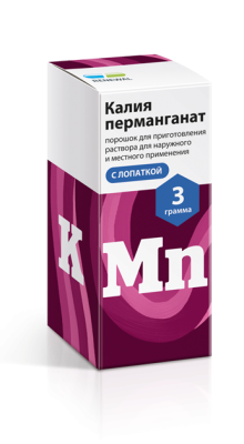 КАЛИЯ ПЕРМАНГАНАТ ПОР Д/ Р-РА МЕСТНО НАРУЖНО С ЛОПАТКОЙ ФЛ 3Г/ОБНОВЛЕНИЕ/ фото в интернет-аптеке Склад Лекарств