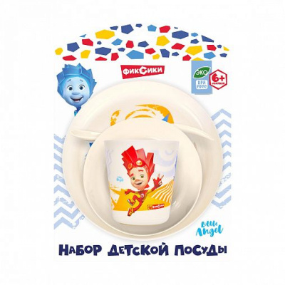 НАБОР ДЕТСКОЙ ПОСУДЫ ФИКСИКИ ТАРЕЛКА, МИСКА, СТАКАН, ЛОЖКА LITTLE ANGEL фото в интернет-аптеке Склад Лекарств
