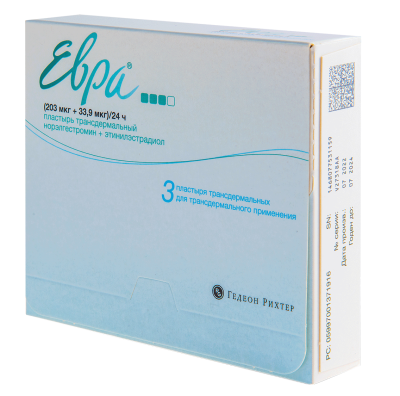 ЕВРА ПЛАСТЫРЬ ТРАНСДЕРМАЛЬНЫЙ 203МКГ+33,9МКГ/24Ч №3 фото в интернет-аптеке Склад Лекарств