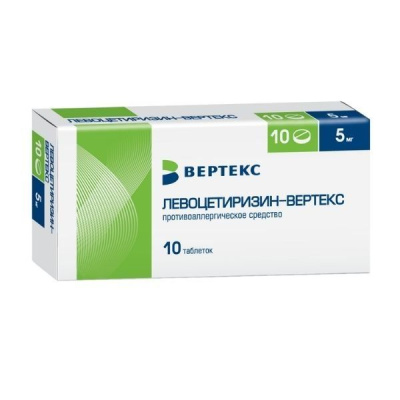 ЛЕВОЦЕТИРИЗИН-ВЕРТЕКС ТАБ П/О 5МГ №10 фото в интернет-аптеке Склад Лекарств