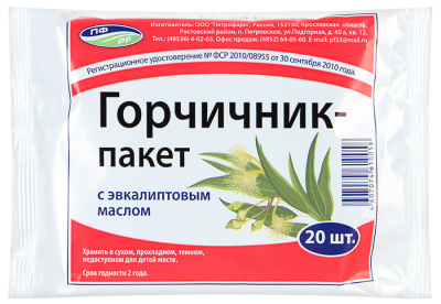 ГОРЧИЧНИК-ПАКЕТ С ЭВКАЛ.МАСЛОМ №20/ПЕТРОФАРМ/ фото в интернет-аптеке Склад Лекарств