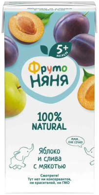 ФРУТОНЯНЯ НЕКТАР ЯБЛОКО И СЛИВА С МЯК 5МЕС+200МЛ фото в интернет-аптеке Склад Лекарств