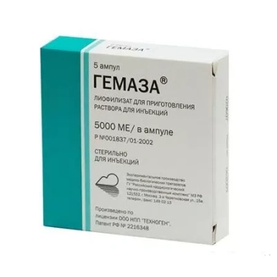 ГЕМАЗА ЛИОФ Д/Р-РА Д/ИН 5000МЕ АМП №5 фото в интернет-аптеке Склад Лекарств