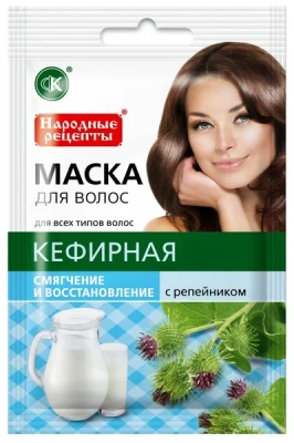 МАСКА Д/ВОЛОС НАТУРАЛ КЕФИРНАЯ С РЕПЕЙНИКОМ 30МЛ/ФИТОКОСМЕТИК/ фото в интернет-аптеке Склад Лекарств