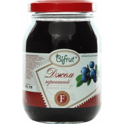 БИФРУТ ДЖЕМ ЧЕРНИЧНЫЙ НА ФРУКТОЗЕ 300Г фото в интернет-аптеке Склад Лекарств