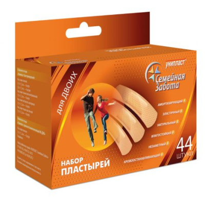ЛЕЙКОПЛАСТЫРЬ УНИПЛАСТ СЕМЕЙНАЯ ЗАБОТА НАБОР №44 фото в интернет-аптеке Склад Лекарств