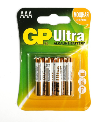 БАТАРЕЙКА АЛКАЛИНОВАЯ GP ULTRA AAA LR03-4BL, 1.5В БЛИСТЕР №4.3045157 фото в интернет-аптеке Склад Лекарств