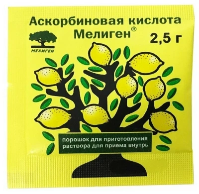 АСКОРБИНОВАЯ КИСЛОТА МЕЛИГЕН ПОР МАССОЙ 2,5Г ПАК №1 фото в интернет-аптеке Склад Лекарств