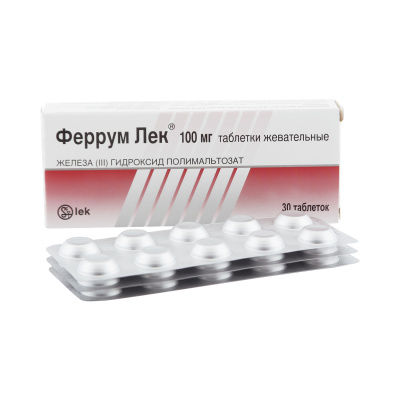ФЕРРУМ ЛЕК ТАБ ЖЕВ 100МГ №30 фото в интернет-аптеке Склад Лекарств