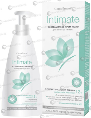 КОМПЛИМЕНТ INTIMATE КРЕМ-МЫЛО ЭКСТРАМЯГКОЕ ДЛЯ ИНТИМНОЙ ГИГИЕНЫ 250МЛ фото в интернет-аптеке Склад Лекарств