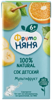 ФРУТОНЯНЯ СОК МУЛЬТИФРУКТОВЫЙ 6МЕС+200МЛ фото в интернет-аптеке Склад Лекарств