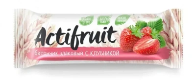 АКТИФРУТ БАТОНЧИК ЗЛАКОВЫЙ КЛУБНИКА 24Г ЗЛАКИ НА ЗАВТРАК ООО фото в интернет-аптеке Склад Лекарств