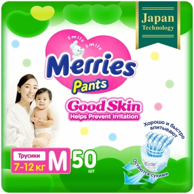 МЕРРИЕС ТРУСИКИ GOOD SKIN M 7-12КГ №50 фото в интернет-аптеке Склад Лекарств