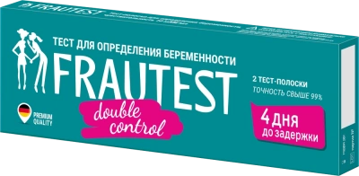 ТЕСТ Д/ОПР БЕРЕМЕННОСТИ ФРАУТЕСТ ДВОЙНОЙ КОНТРОЛЬ №2 фото в интернет-аптеке Склад Лекарств